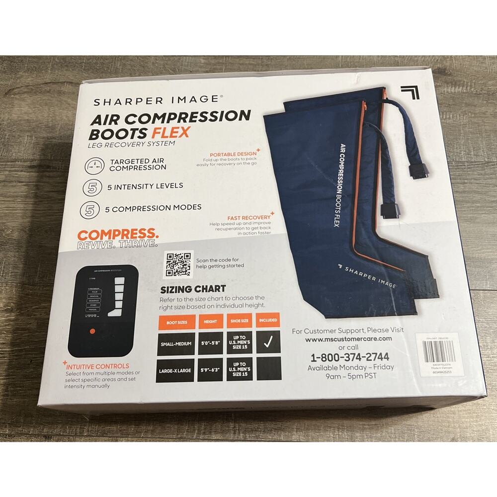 Sharper Image Air Compression Boots Flex Leg Recovery System Small/Medium